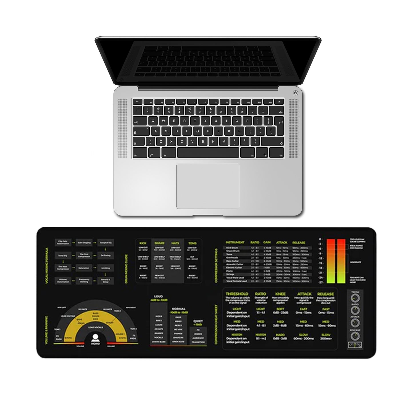EQ Instrument Frequency Cheat Sheet Mousepad - Musiciangoods