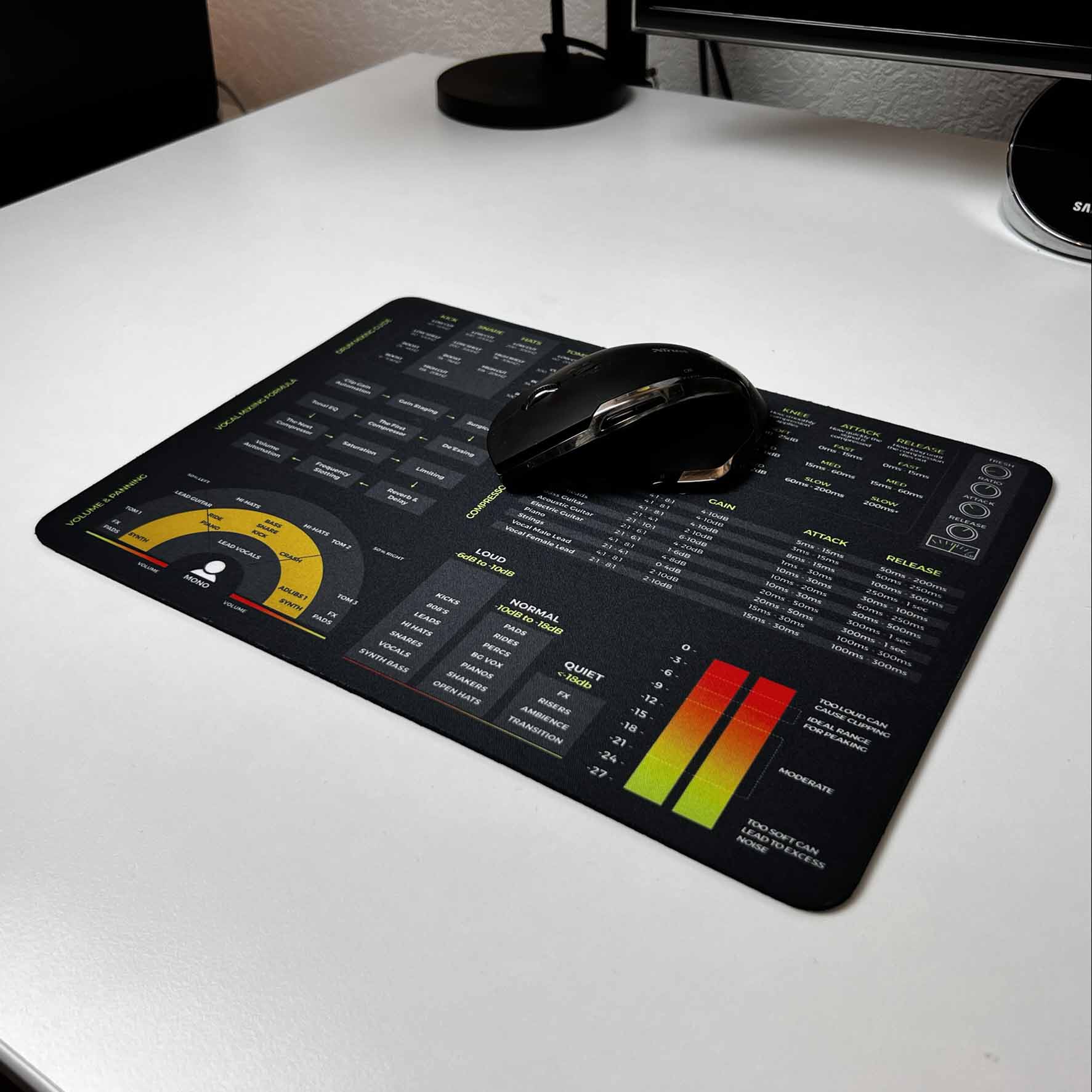 EQ Instrument Frequency Cheat Sheet Mousepad - Musiciangoods