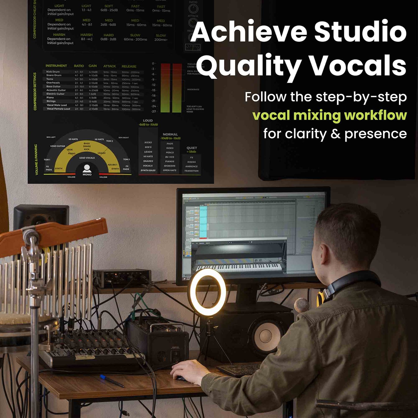 Mixing Mastering Cheat Sheet Poster - Musiciangoods