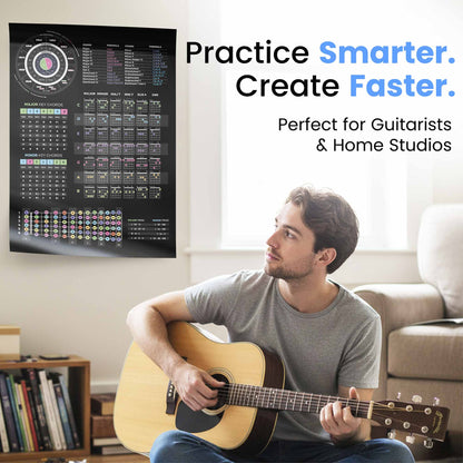 Guitar Theory Cheat Sheet Poster - Musiciangoods