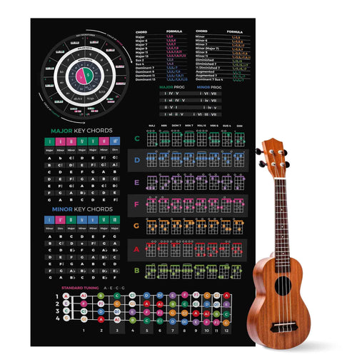 Ukulele Theory Cheat Sheet poster - Musiciangoods