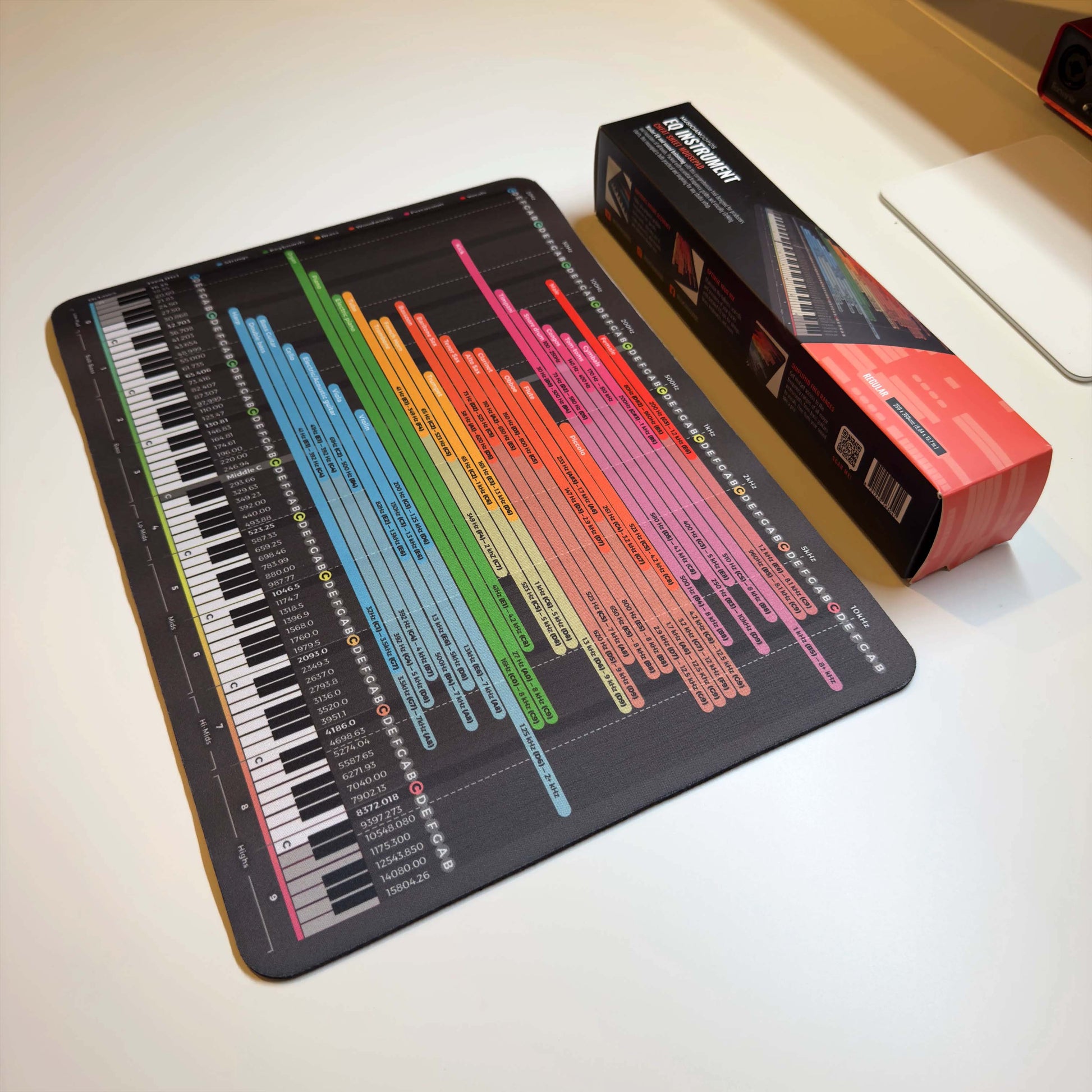 EQ Instrument Frequency Cheat Sheet Mousepad - Musiciangoods